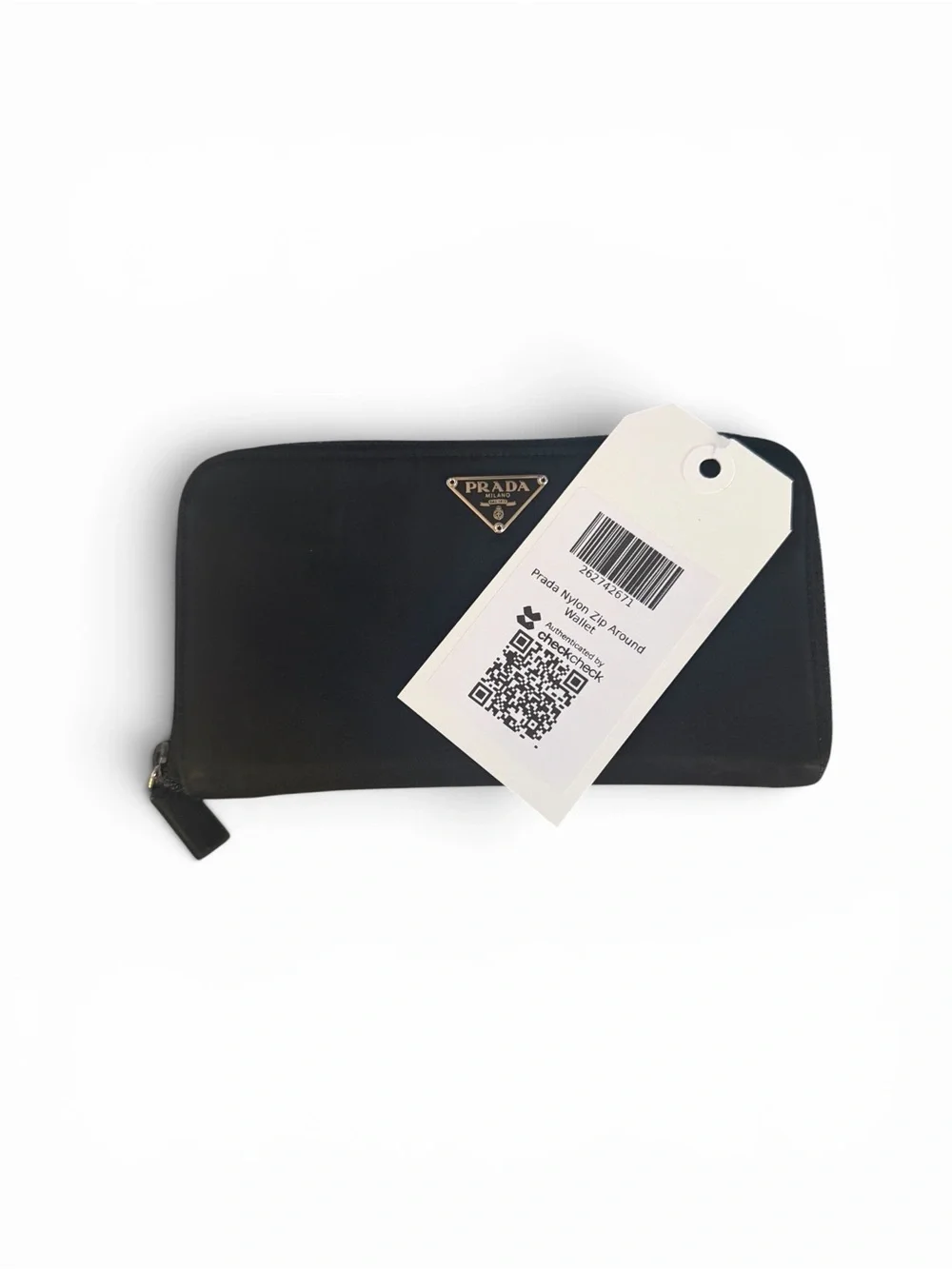 Prada Black Nylon Zip Wallet